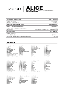 Kanały Telewizja 144 Kanały Mobile Mobile