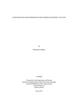 Capitalism and Class Formation in the Angers Slate Fields, 1750-1891