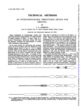 Technical Methods an Interchangeable Throttling Device for Pipettes by J