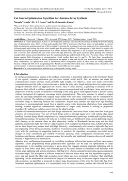 Cat Swarm Optimization Algorithm for Antenna Array Synthesis Nirmala Yerpula A, Dr