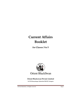 Current Affairs Booklet