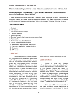 35 Pheromone Baited Biopesticide for Control of Leucinodes Orbonalis