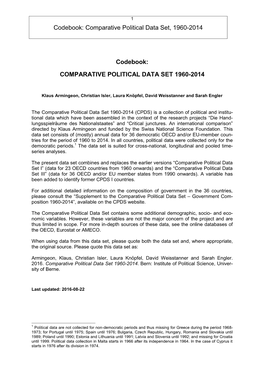 Codebook CPDS I 1960-2014