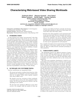 Characterizing Web-Based Video Sharing Workloads