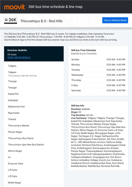 36K Bus Time Schedule & Line Route