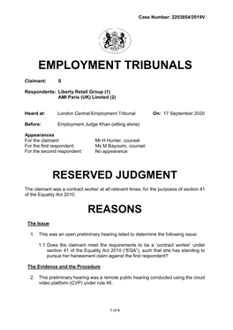 Employment Tribunals