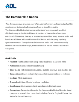 The Hammerskin Nation