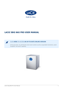 Lacie 5Big Nas Pro User Manual