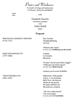 Ponies and Warhorses Recital Translations by Elizabeth Parcells