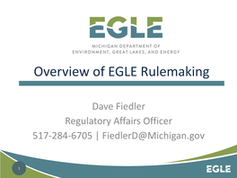 Overview of EGLE Rulemaking