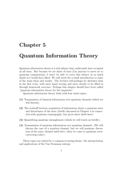 Chapter 5 Quantum Information Theory