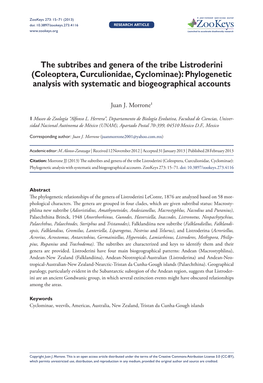 Phylogenetic Analysis with Systematic and Biogeographical Accounts