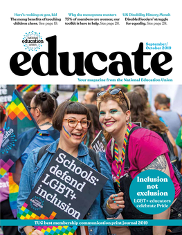 Inclusion Not Exclusion LGBT+ Educators Celebrate Pride