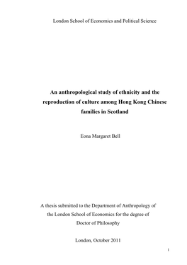 An Anthropological Study of Ethnicity and the Reproduction of Culture In