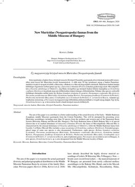 New Muricidae (Neogastropoda) Faunas from the Middle Miocene of Hungary