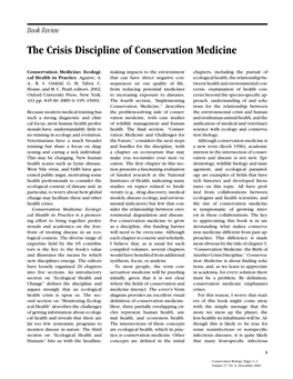 The Crisis Discipline of Conservation Medicine