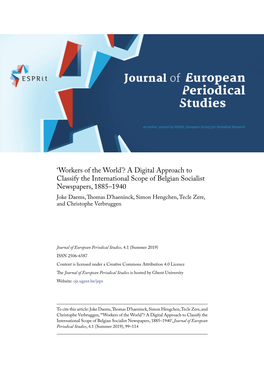 A Digital Approach to Classify the International Scope of Belgian