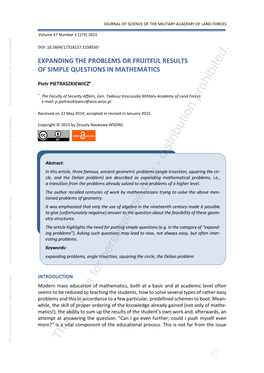 Expanding the Problems Or Fruitful Results of Simple Questions in Mathematics