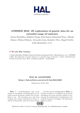 4D Exploration of Genetic Data for an Extended Range of Tunicates