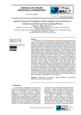 Spatial-Temporal Variability of Chlorophyll-A Concentration In