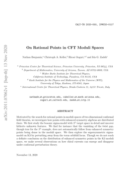 On Rational Points in CFT Moduli Spaces