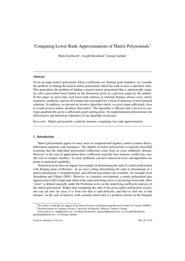 Computing the Nearest Rank-Deficient Matrix Polynomial