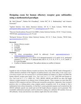Designing Exons for Human Olfactory Receptor Gene Subfamilies Using a Mathematical Paradigm