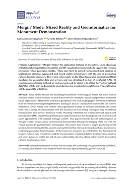 Mergin'mode: Mixed Reality and Geoinformatics for Monument