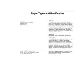 Player Types and Gamification