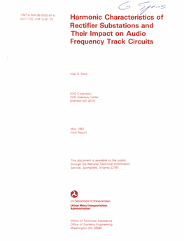 Harmonic Characteristics of Rectifier Substations and Their Impact on Audio Frequency Track Circuits