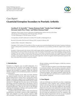 Cicatricial Ectropion Secondary to Psoriatic Arthritis