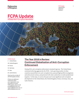 FCPA Update 1 January 2019 Volume 10 Number 6 FCPA Update a Global Anti‑Corruption Newsletter