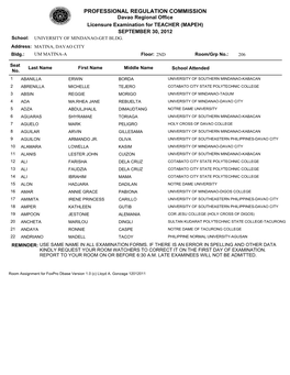 Room Assignment for Foxpro Dbase Version 1.0 (C) Lloyd A