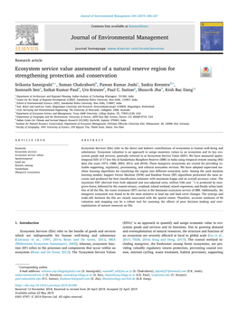 Ecosystem Service Value Assessment of a Natural Reserve Region for Strengthening Protection and Conservation