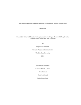 Exposing American Exceptionalism Through Political Satire Dissertation