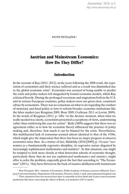 Austrian and Mainstream Economics: How Do They Differ?