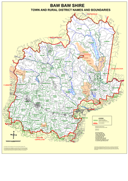 Baw Baw Shire Town and Rural District Names and Boundaries