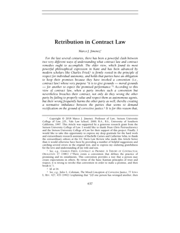 Retribution in Contract Law