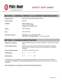 Safety Data Sheet