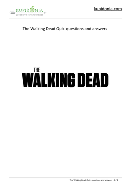 The Walking Dead Quiz: Questions and Answers