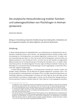 Und Lebensgeschichten Von Flüchtlingen in Amman (Jordanien)