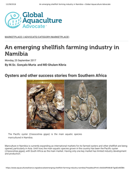 An Emerging Shellfish Farming Industry in Namibia « Global Aquaculture Advocate