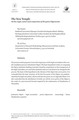 The New Temple on the Origin, Nature and Composition of the Partes Digestorum