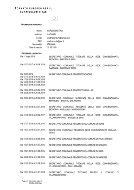 Formato Europeo Per Il Curriculum Vitae