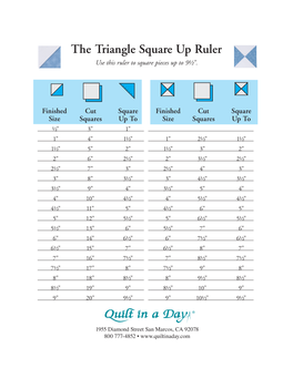 The Triangle Square up Ruler Use This Ruler to Square Pieces up to 9H