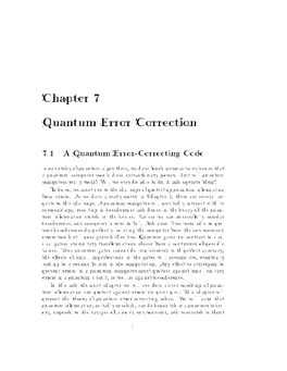 Chapter 7 Quantum Error Correction