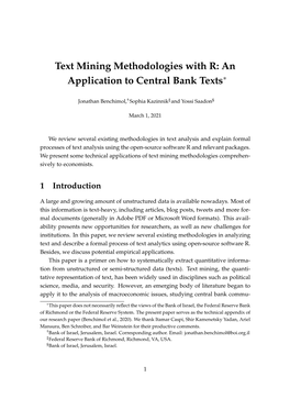 Text Mining Methodologies with R: an Application to Central Bank Texts