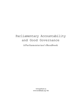 Parliamentary Accountability and Good Governance