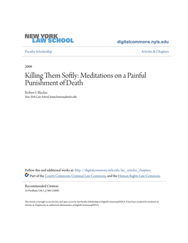 Meditations on a Painful Punishment of Death Robert I