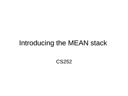 Introducing the MEAN Stack